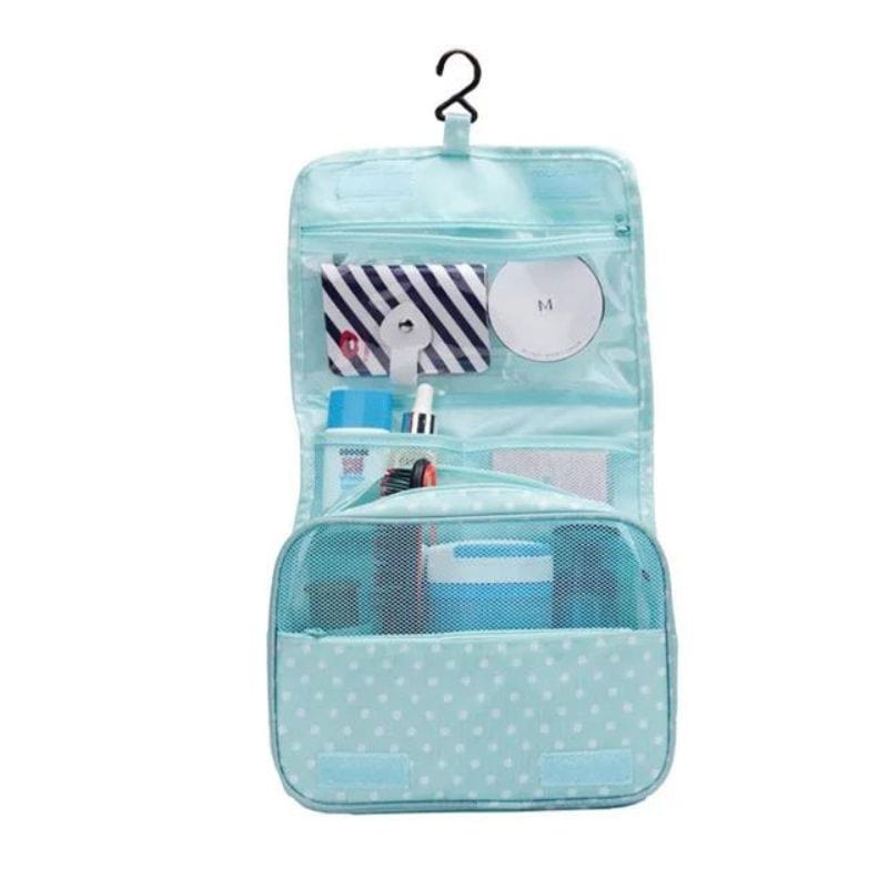 Bleu Ciel Motif à Pois Trousse de Toilette Originale Femme Univers du Voyage