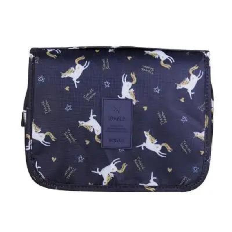 Bleu Marine Motif Licorne Trousse de Toilette Originale Femme Univers du Voyage