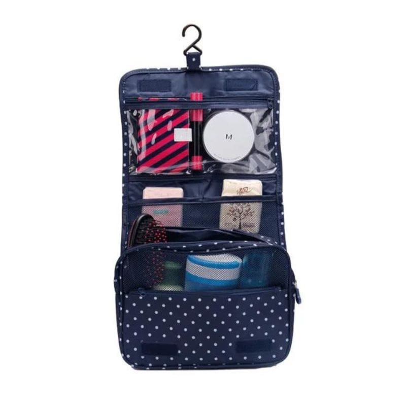 Bleu Motif à Pois Trousse de Toilette Originale Femme Univers du Voyage