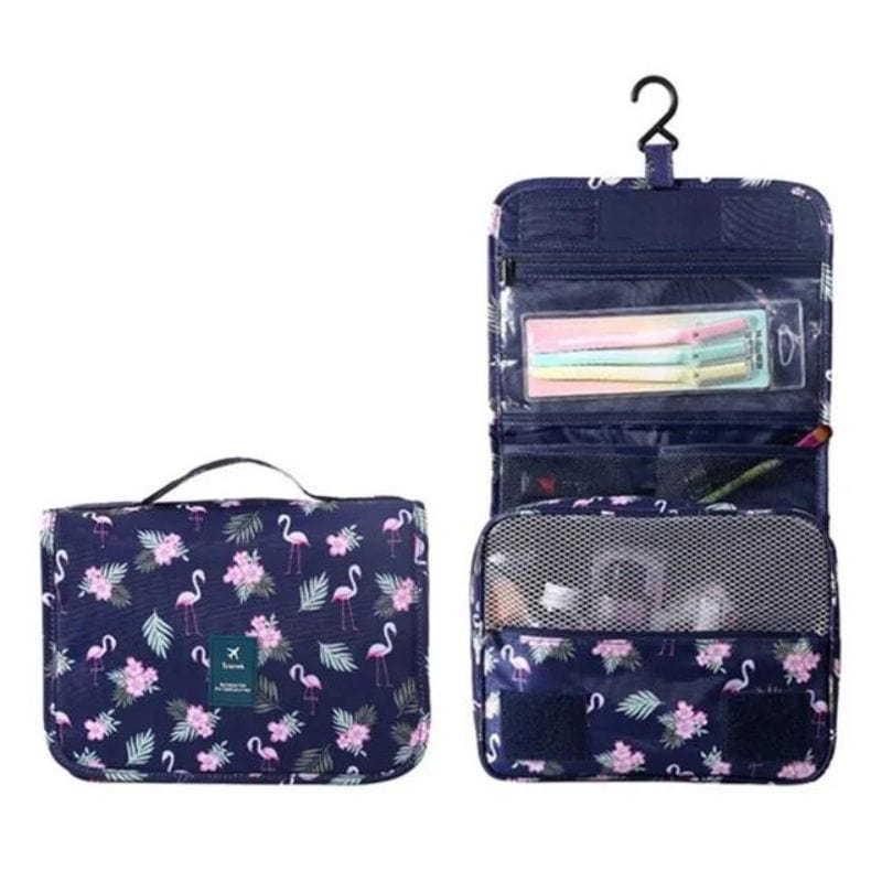 Bleu Motif Flamant Rose Trousse de Toilette Originale Femme Univers du Voyage