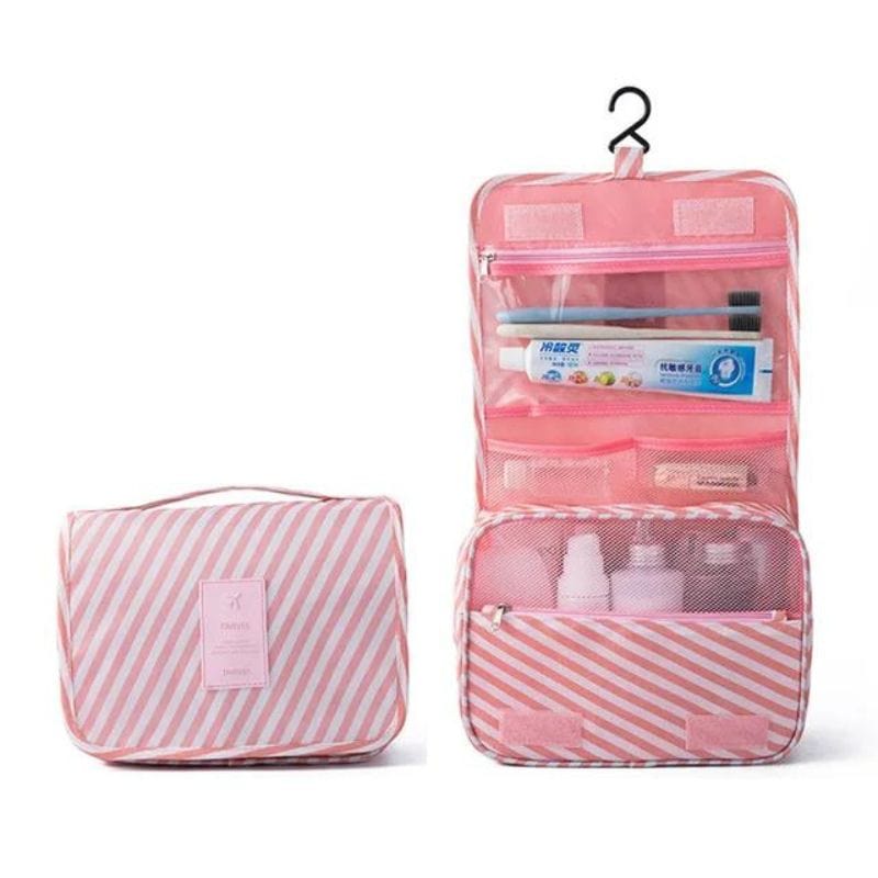 Rose Motif à Rayure Trousse de Toilette Originale Femme Univers du Voyage