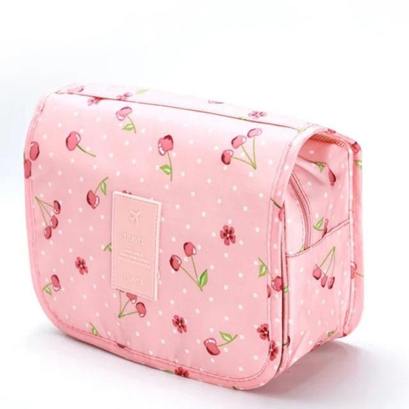 Rose Motif Cerise Trousse de Toilette Originale Femme Univers du Voyage
