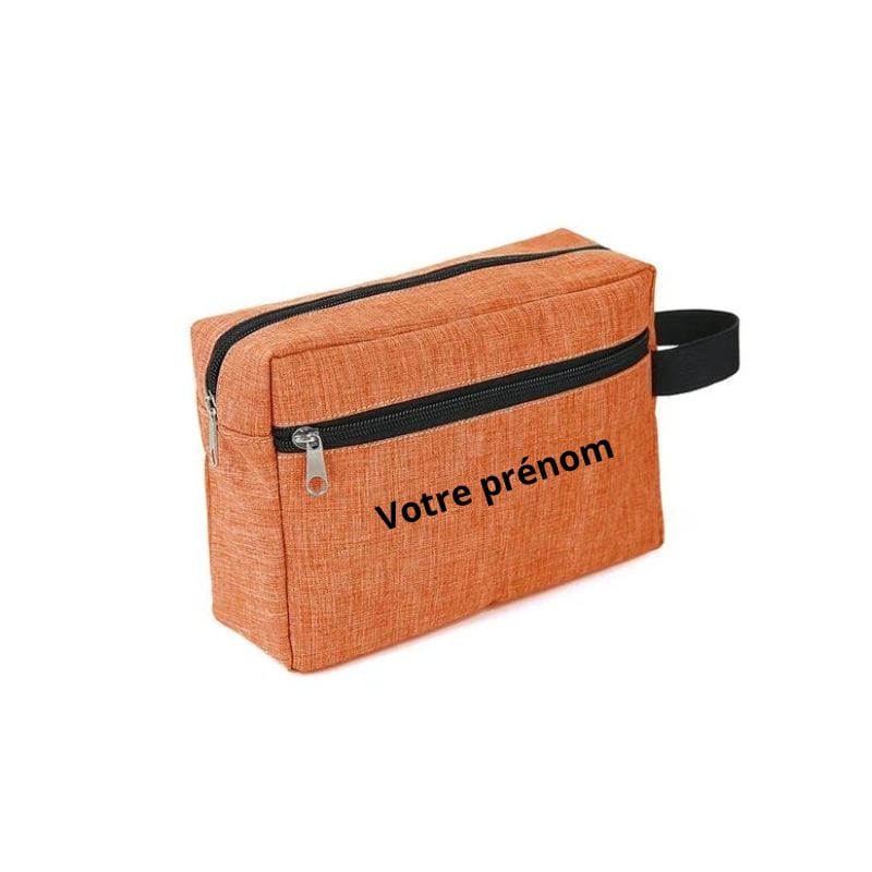 Orange / Avec Gravure Personnalisée Trousse de Toilette Personnalisable Univers du Voyage