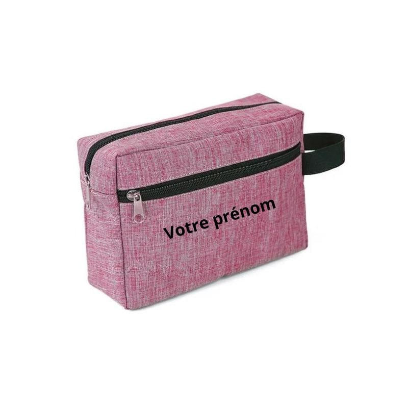 Rose / Avec Gravure Personnalisée Trousse de Toilette Personnalisable Univers du Voyage