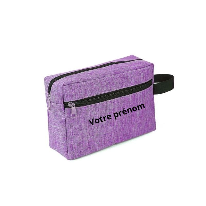 Violet / Avec Gravure Personnalisée Trousse de Toilette Personnalisable Univers du Voyage