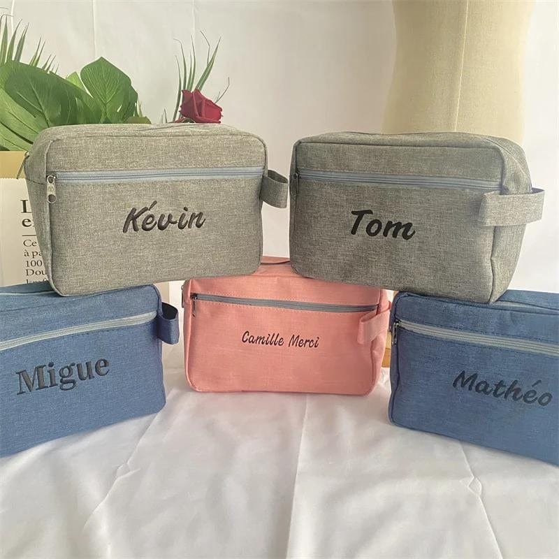 Trousse de Toilette Personnalisée avec Prénom Univers du Voyage