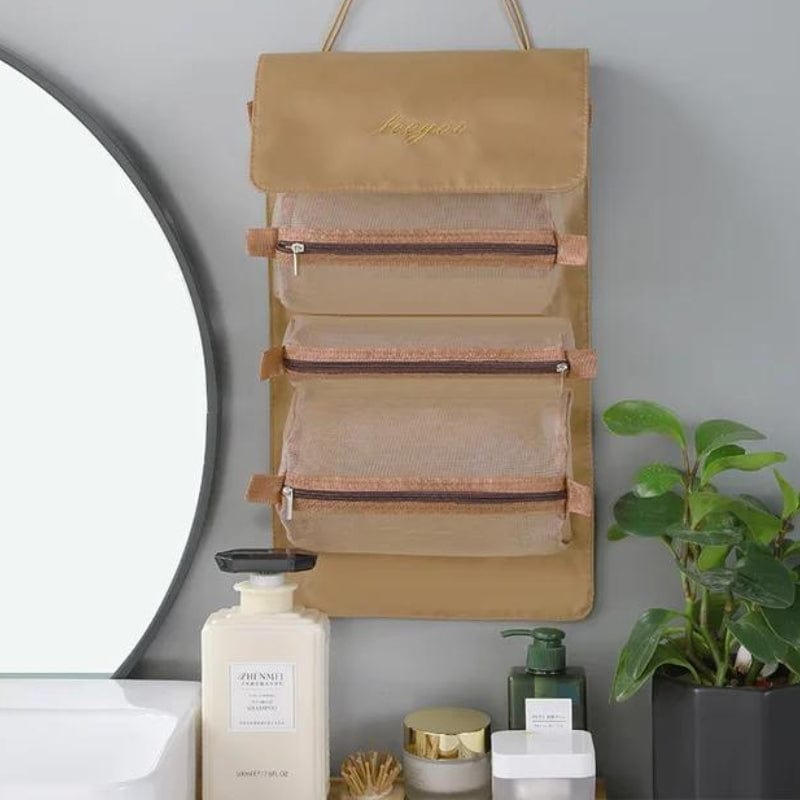 Kaki Trousse de Toilette Pliable à Suspendre Univers du Voyage