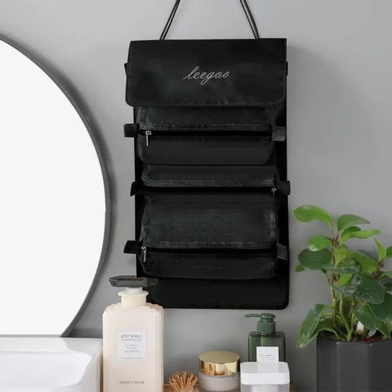 Noir 2 Trousse de Toilette Pliable à Suspendre Univers du Voyage