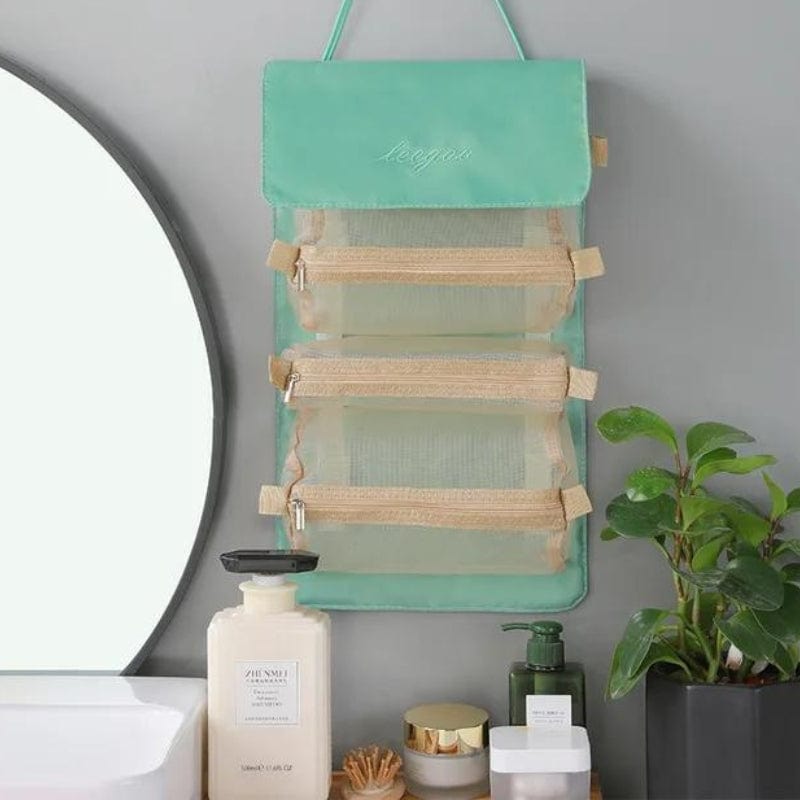 Vert Trousse de Toilette Pliable à Suspendre Univers du Voyage