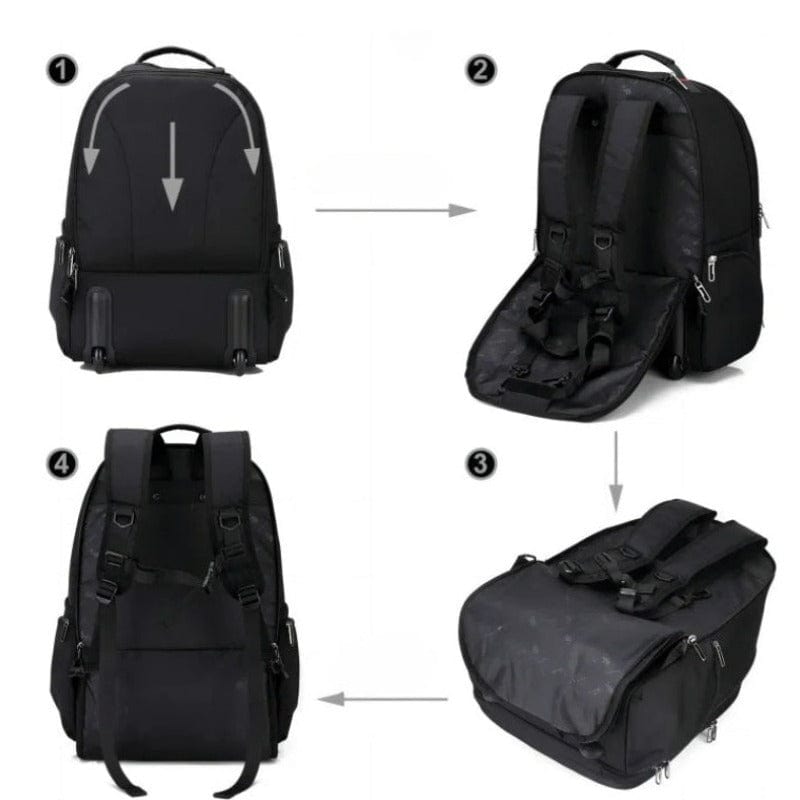 Noir Valise Sac à Dos à Roulettes Univers du Voyage