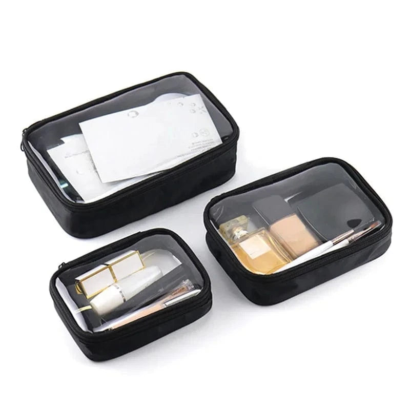 Women Makeup Bag Waterproof Clear PVC Travel Cosmetic Bags Case Travel Make Up Kit Bags for Men Toiletry Brush Organizer Pouch Univers du Voyage